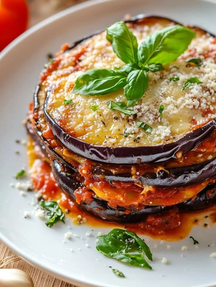 Aubergines Parmigiana cuites au four avec fromage et sauce tomate