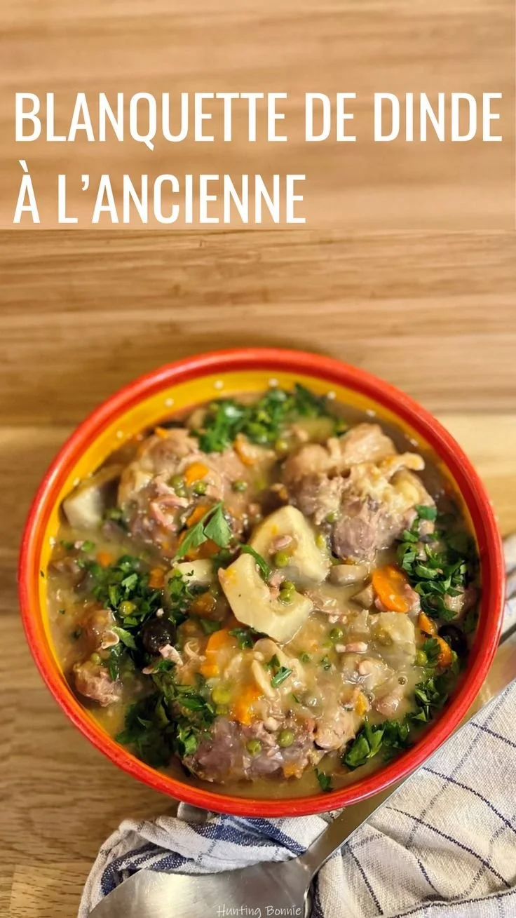 Blanquette de dinde à l'ancienne, plat savoureux et réconfortant