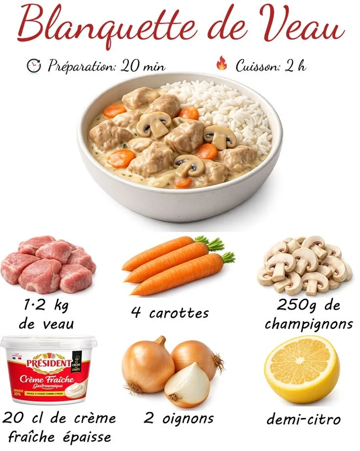 Blanquette de Veau, un plat traditionnel français savoureux et familial