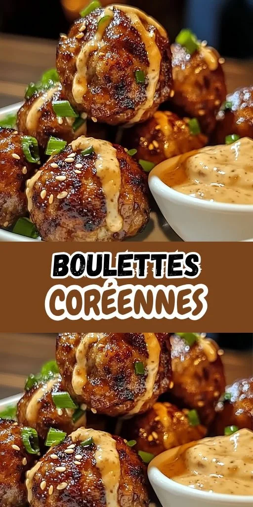 Boulettes BBQ coréennes avec mayo épicée sur un plat appétissant