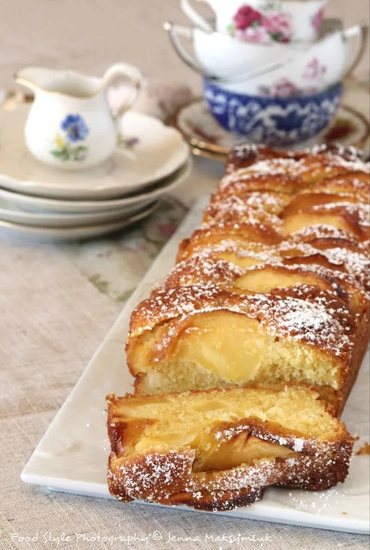 Delicious homemade cake aux pommes at Bistro de Jenna
