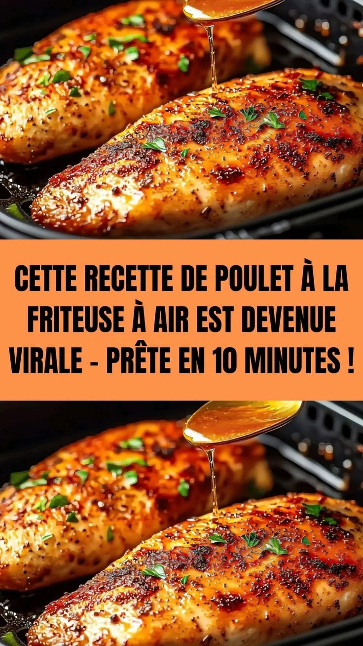Recette de poulet friteuse à air prête en 10 minutes, croustillante et savoureuse.