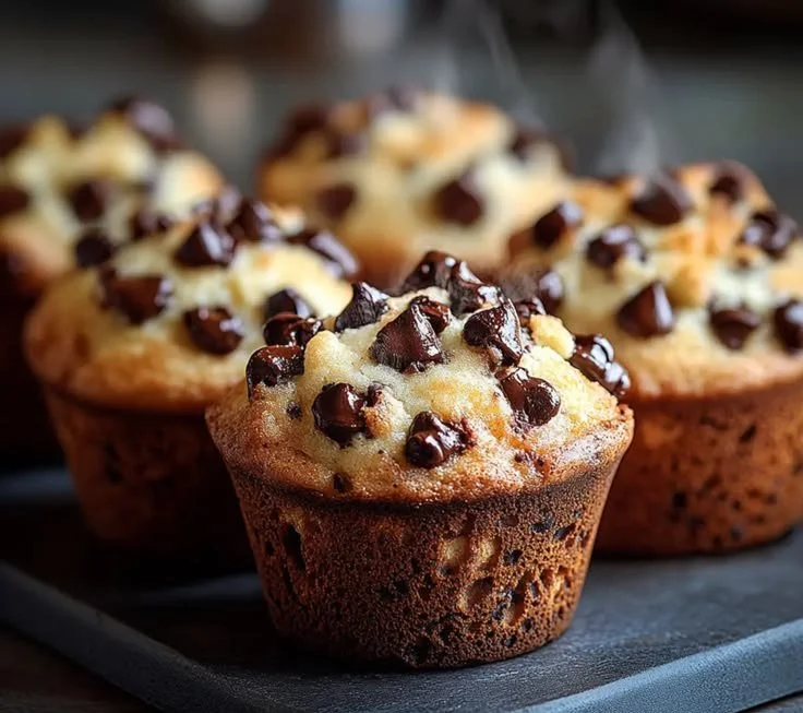 Muffins au chocolat moelleux sortis du four