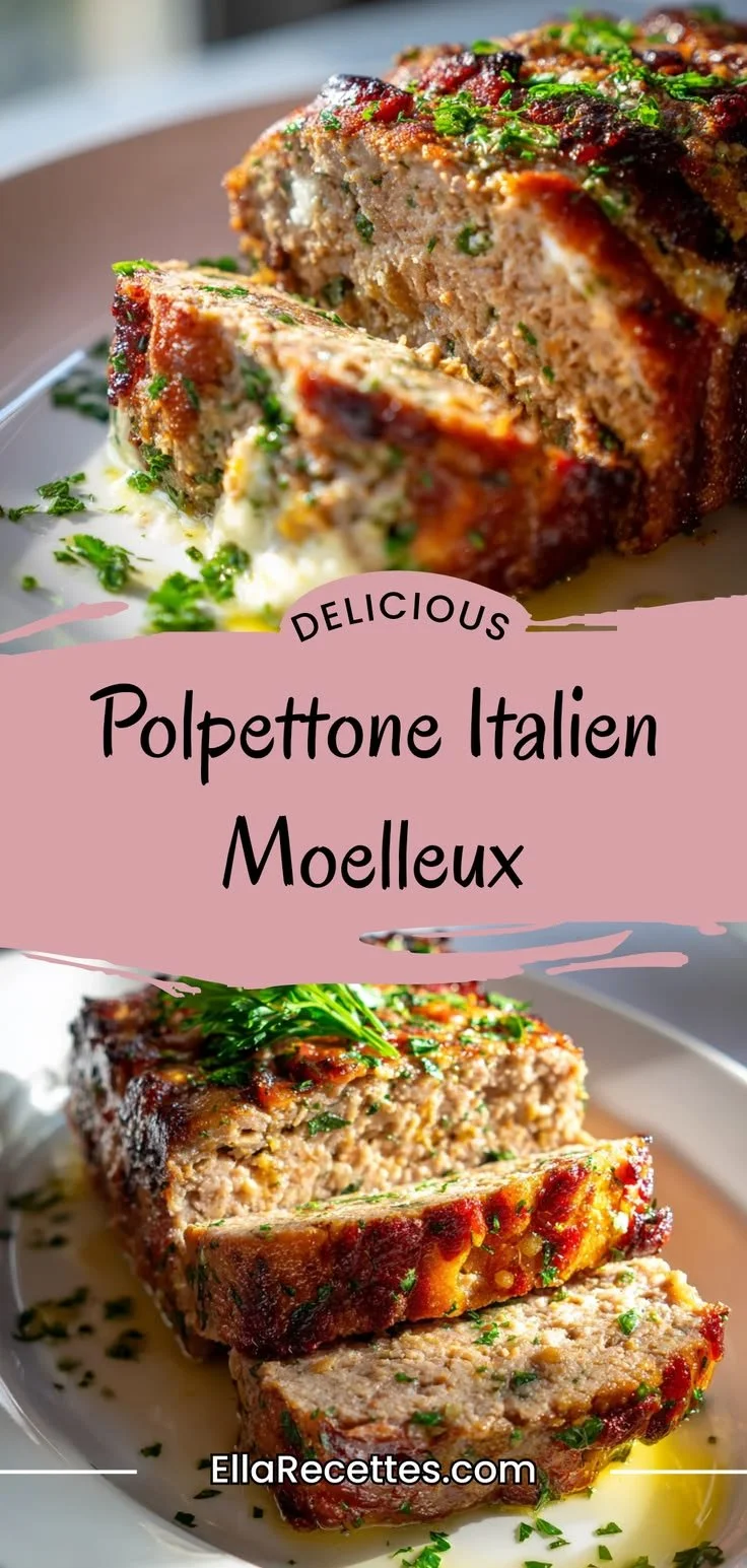 Polpettone italien moelleux préparé avec des ingrédients frais et savoureux