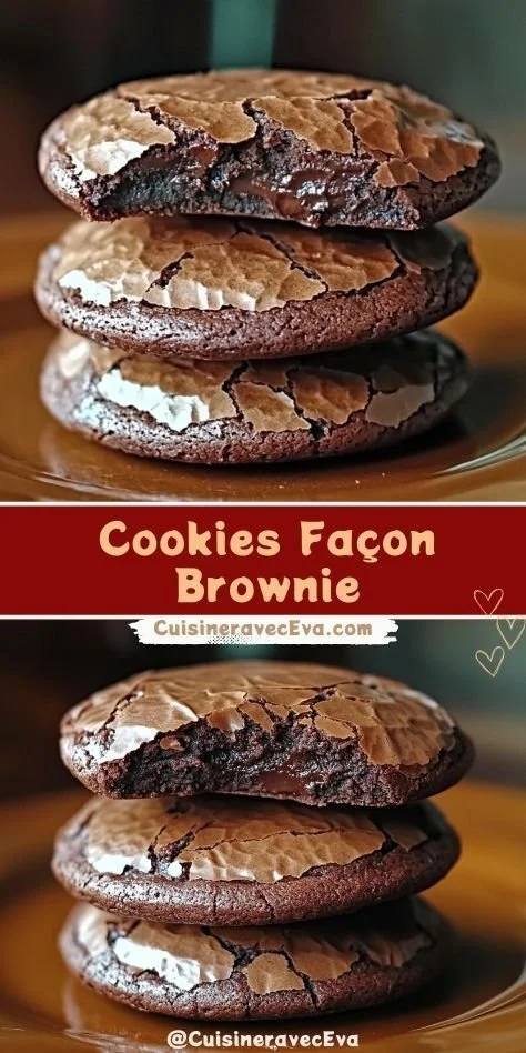 Cookies Façon Brownie au chocolat, délicieux et fondants.