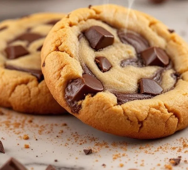 Cookies au beurre de cacahuète et chocolat sur une assiette