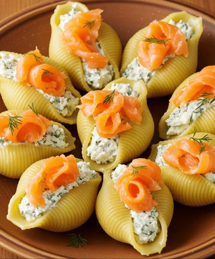 Coquillages farcis au saumon et mascarpone, une entrée méditerranéenne divine.