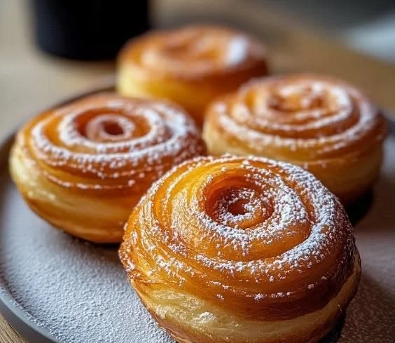 Delicious cruffins, a Danish specialty, perfect for breakfast or a quick dessert.