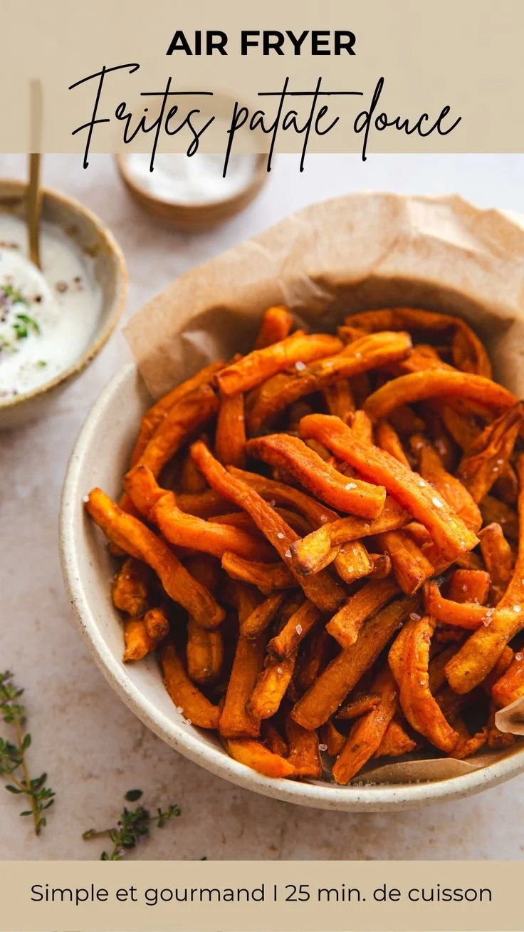 Frites de patate douce croustillantes préparées dans un Air Fryer