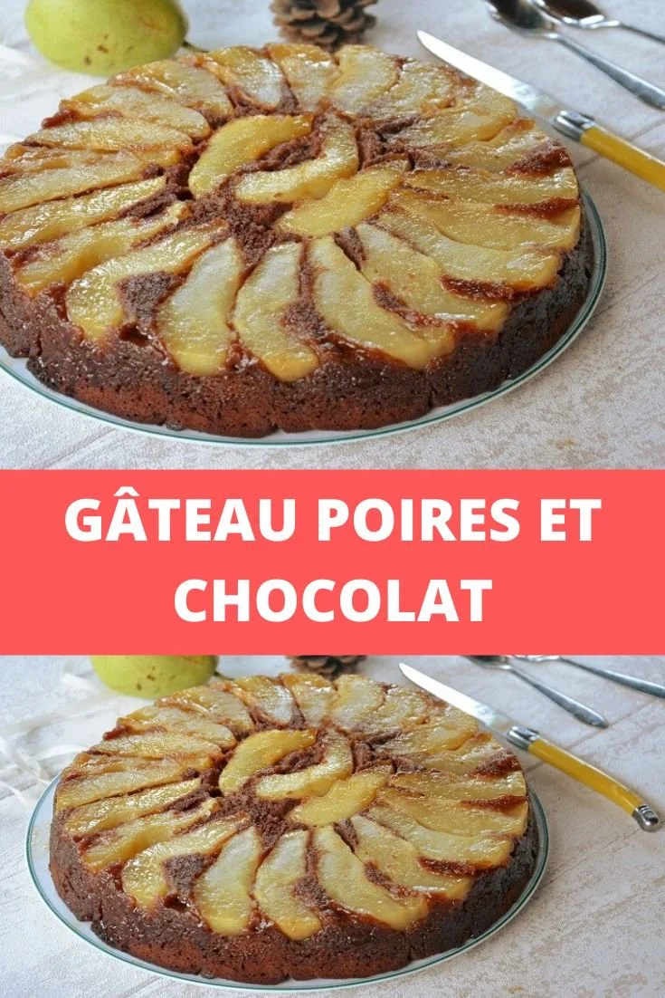 Gâteau aux poires et chocolat inspiré de la recette grand-mère