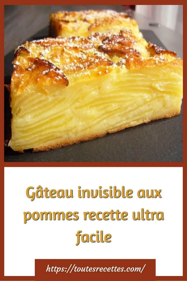Gâteau invisible aux pommes présenté dans une assiette