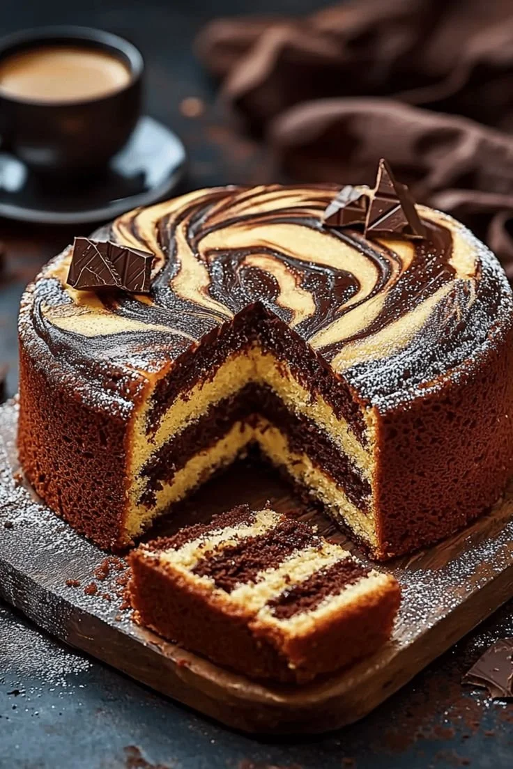 Gâteau Marbré Chocolat-Vanille, dessert moelleux et savoureux