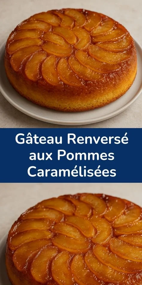Gâteau renversé aux pommes caramélisées, dessert moelleux et savoureux