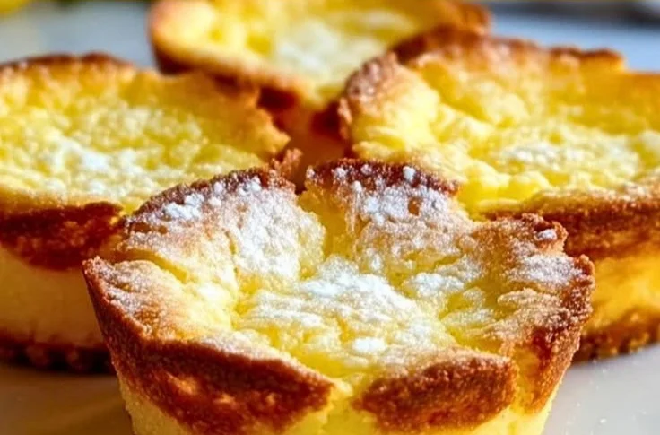 Mini tartelettes au citron impossibles servies sur une assiette.