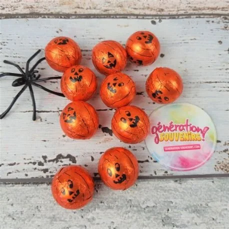 Minis citrouilles en chocolat décoratives pour Halloween