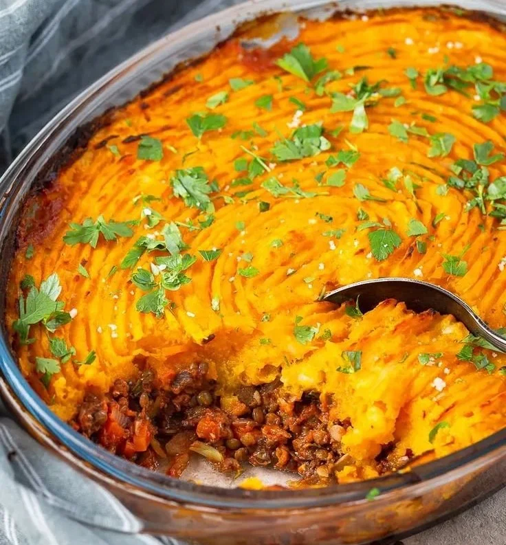 Parmentier vegan Potimarron et lentilles, un plat savoureux et réconfortant
