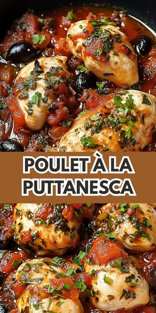 Poulet à la puttanesca, plat méditerranéen savoureux et rapide à préparer