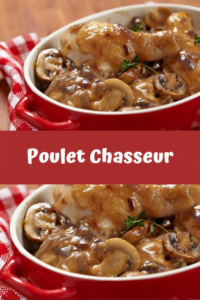 Poulet Chasseur savoureux d'origine italienne servi avec des légumes