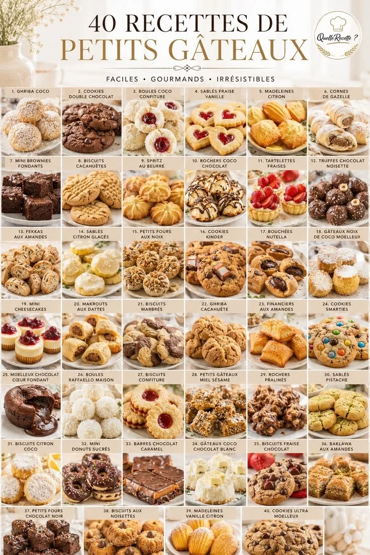 Variété de petits gâteaux gourmands pour le café et le thé