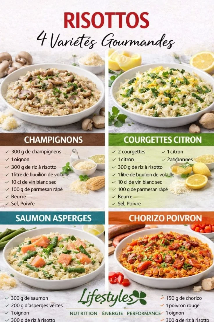 Assiette de 4 variétés de ristottos gourmet
