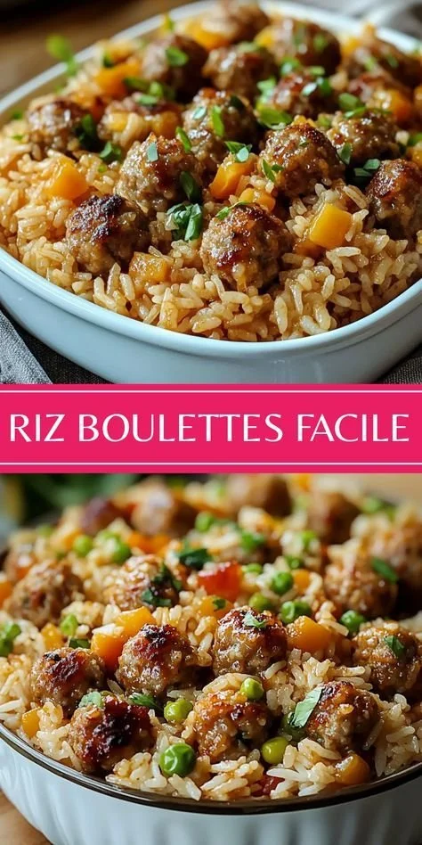 Riz au boulettes de viande savoureux et facile à préparer