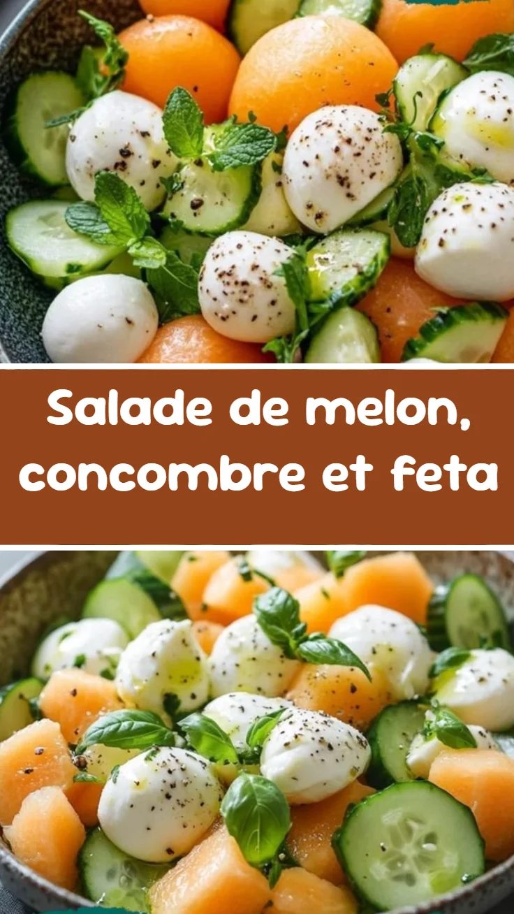 Salade de melon, concombre et feta