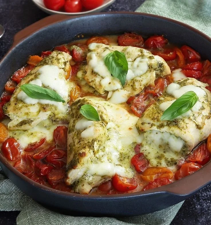 Poulet farci au pesto et mozzarella, plat savoureux et gourmand