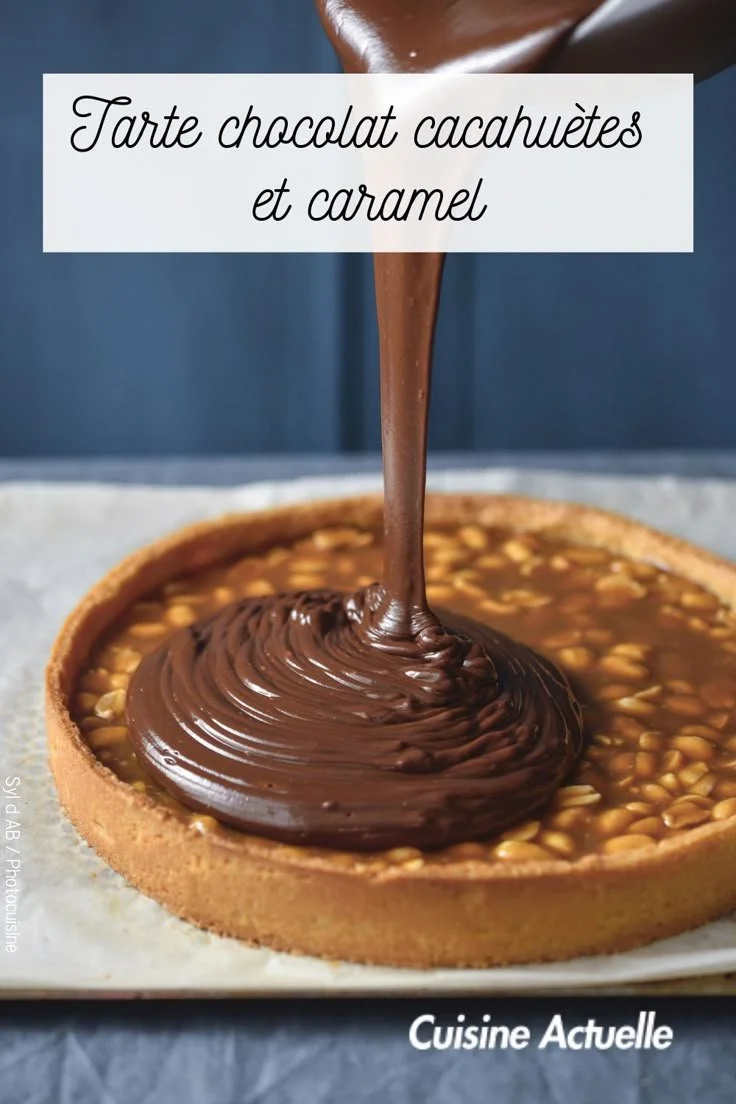 Tarte chocolat cacahuètes et caramel, un dessert gourmand à savourer