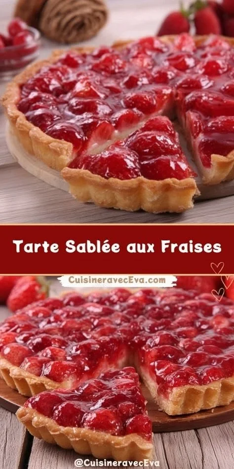 Tarte sablée aux fraises fraîche et croustillante
