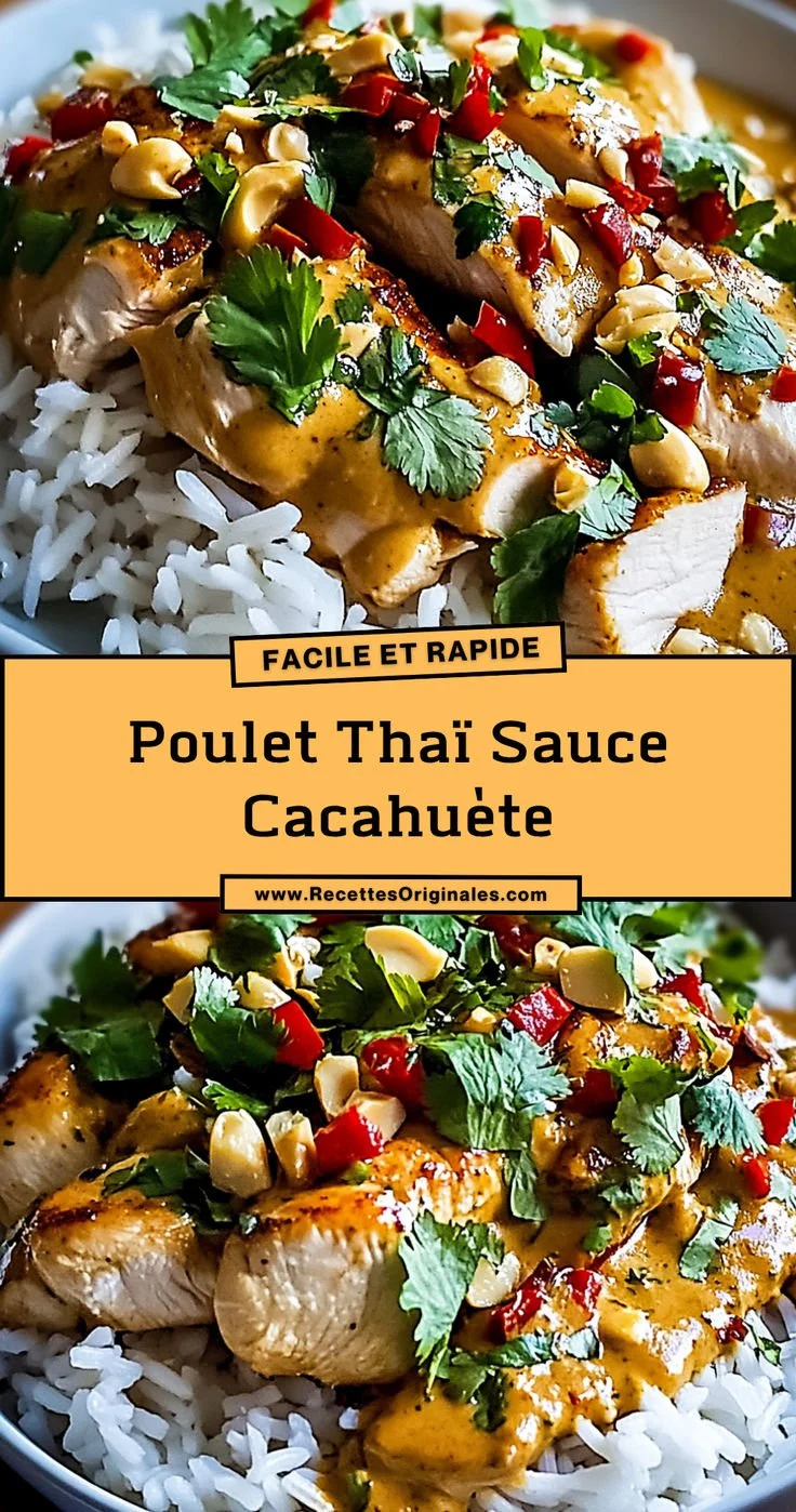 Poulet Thaï en sauce cacahuète, un plat exotique facile et rapide à préparer