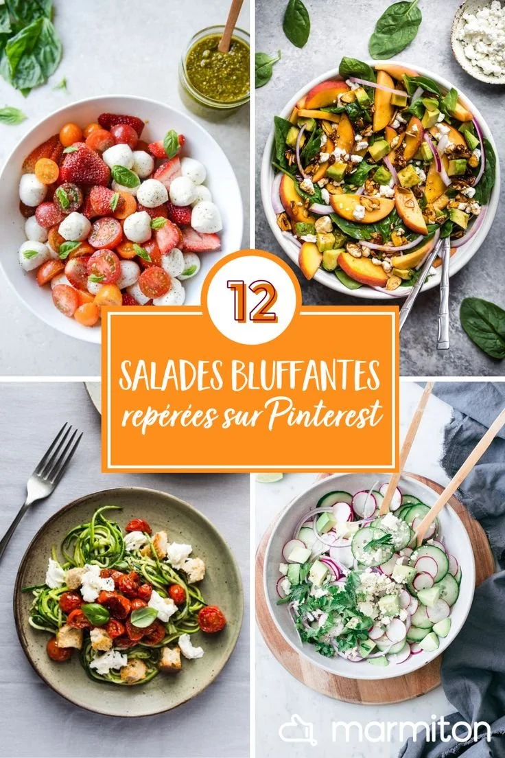 12 salades bluffantes trouvées sur Pinterest, prêtes à impressionner vos invités.