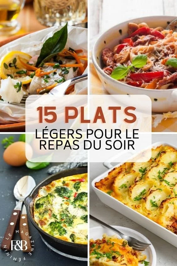 Plats légers express pour le dîner avec des ingrédients sains et savoureux.