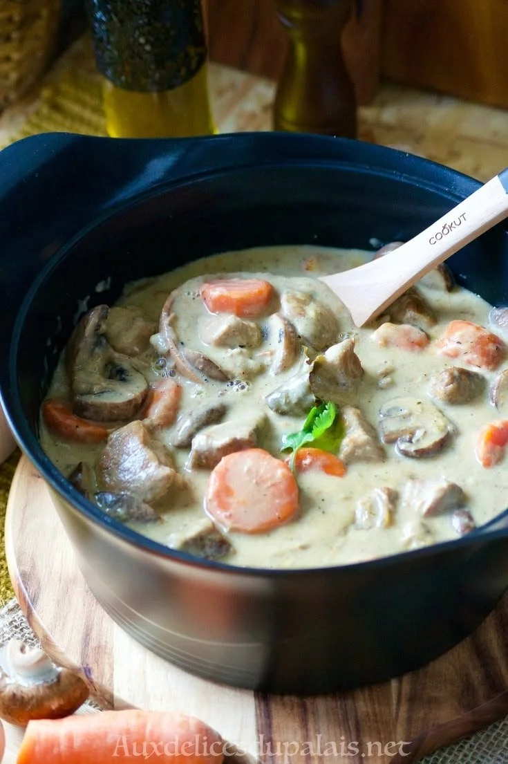 Blanquette de veau cuisinée sans vin, un plat traditionnel français