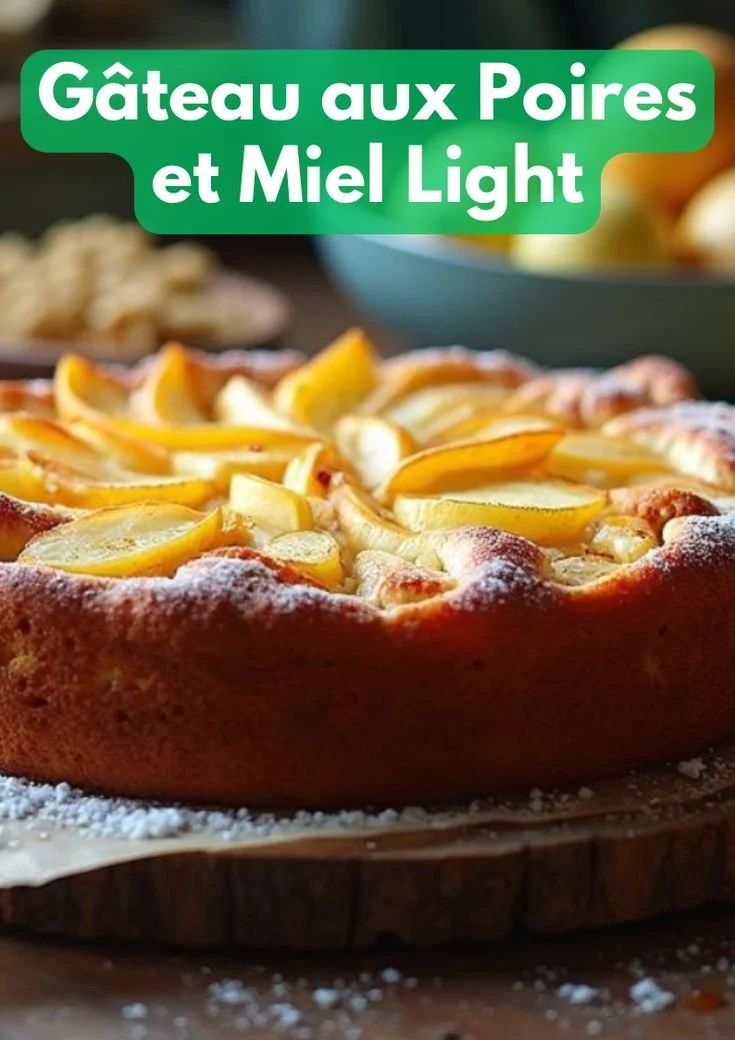 Gâteau aux poires et miel light, dessert léger et savoureux