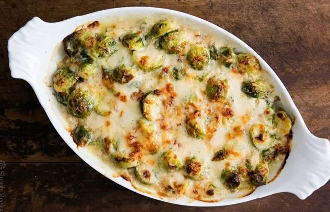 Gratin de choux de Bruxelles léger, plat savoureux et sain