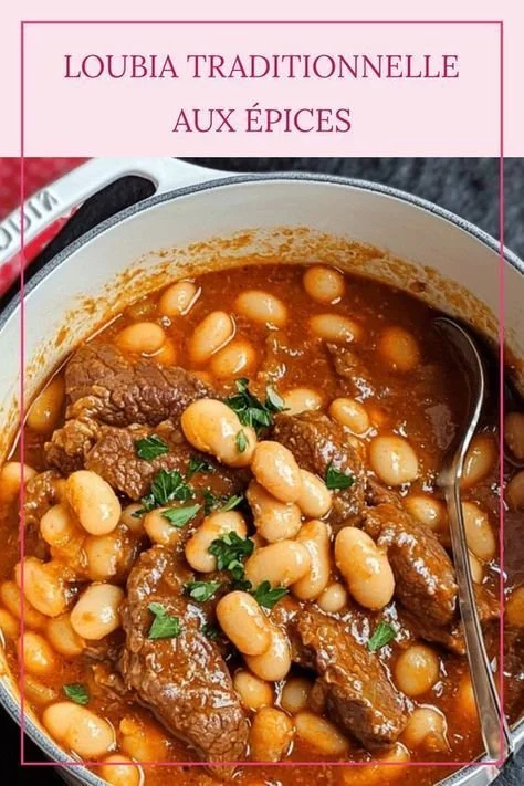 Loubia Traditionnelle avec haricots blancs et bœuf mijoté aux épices