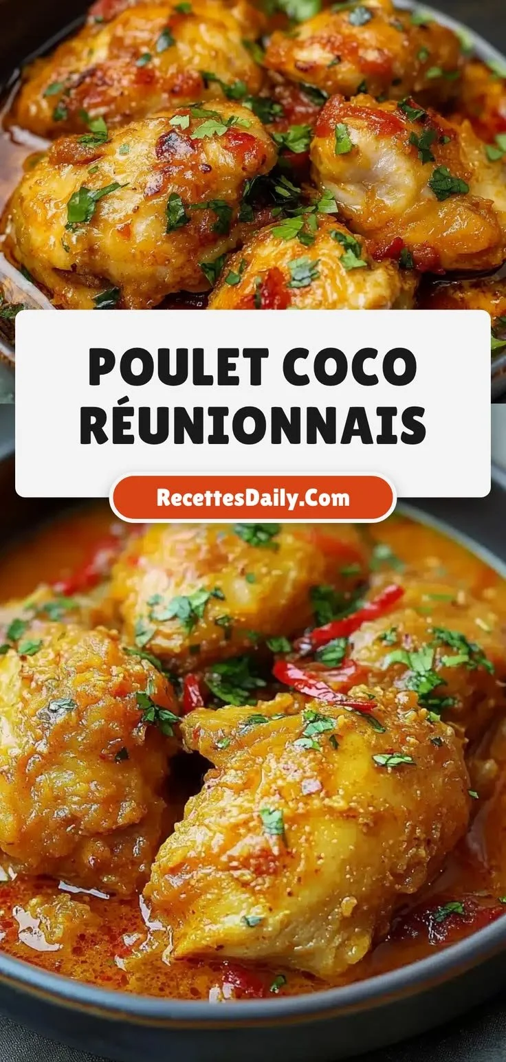 Poulet mijoté au lait coco, plat familial délicieux et réconfortant