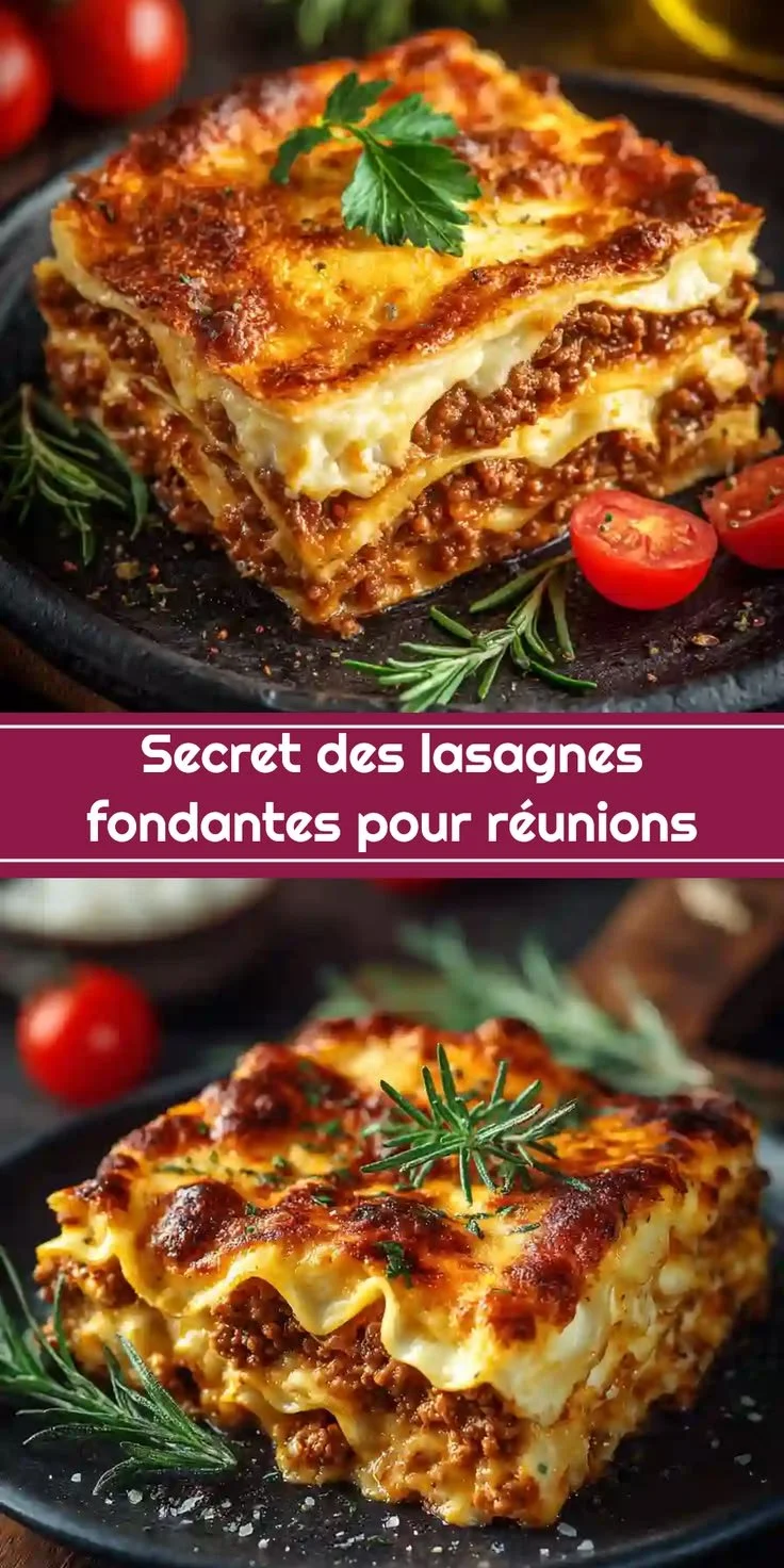 Lasagnes bolognaise béchamel fondantes prêtes pour un dîner gourmand.