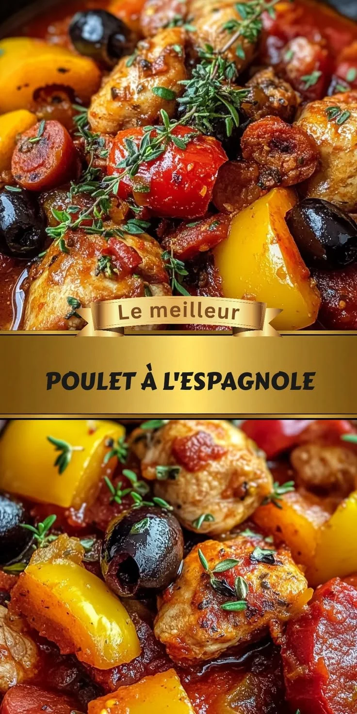Recette de Poulet à l'Espagnole, un plat savoureux aux arômes espagnols