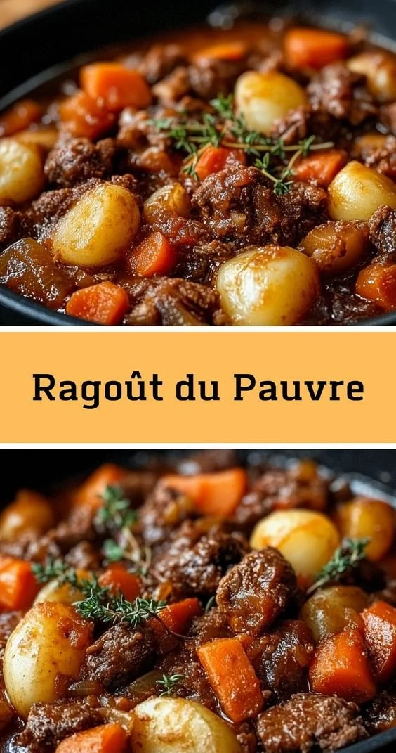 Ragoût du pauvre mijoteuse avec boeuf haché dans une cocotte