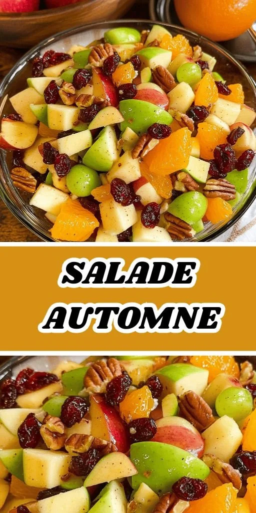 Salade de fruits d'automne colorée avec divers fruits frais dans un bol